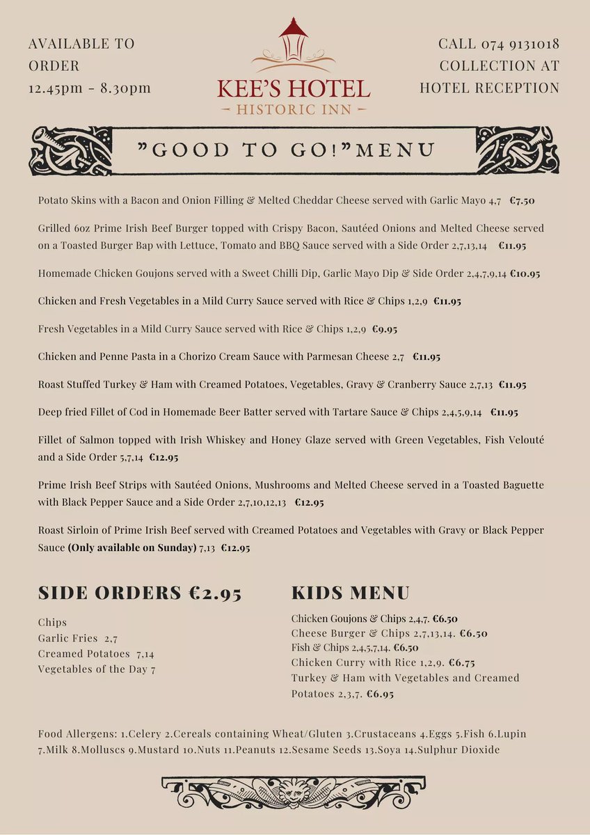 head_kee's tweet photo. Take away menu at kees @DonegalFood @DonegalDaily @visit_donegal @donegalpage @IrishFoodGuide https://t.co/rSQ8KZyt3a