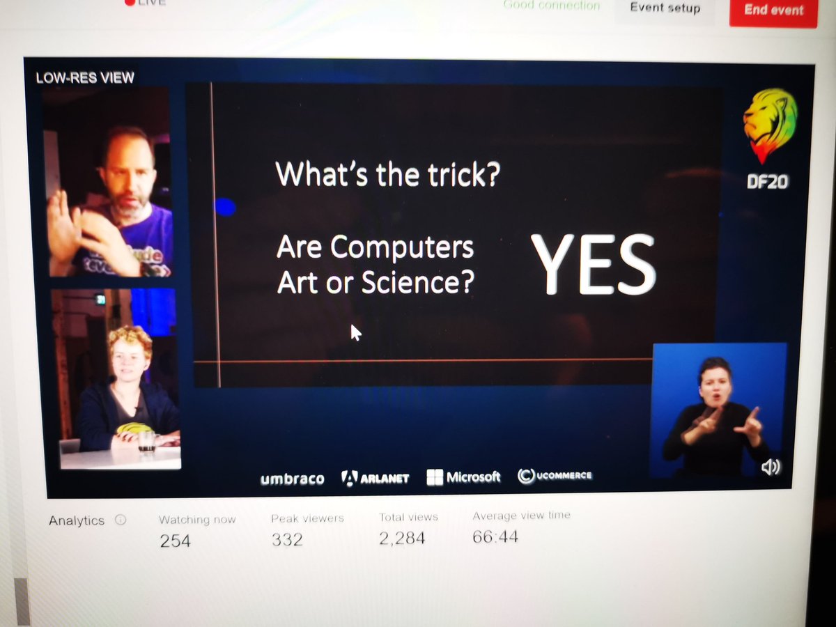 marcduiker's tweet photo. I am *so* enjoying this session with @FloorDrees and @shanselman!

(also very happy that I have the opportunity to help out with #DF20 😊)

And yes, #computering is both an art and a science. That's what makes it beautiful! https://t.co/HkCT5psEny