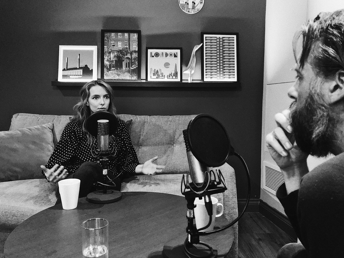 newbandsphase's tweet image. Jodie Comer recording an episode of The Two Shot Podcast with Craig Parkinson in 2018 #jodiecomer #twoshotpod