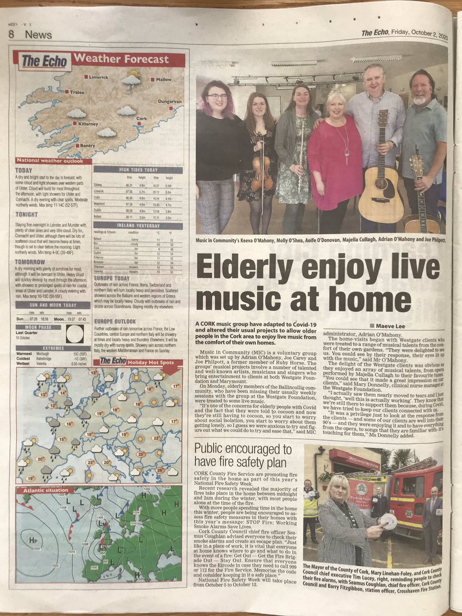 MIC_Cork's tweet photo. Thanks to @echolivecork and @maeve_lee1 for their lovely article on our music project at @WestgateF funded by @corkcityarts &amp; @HSELive https://t.co/p2HC8kCJmi