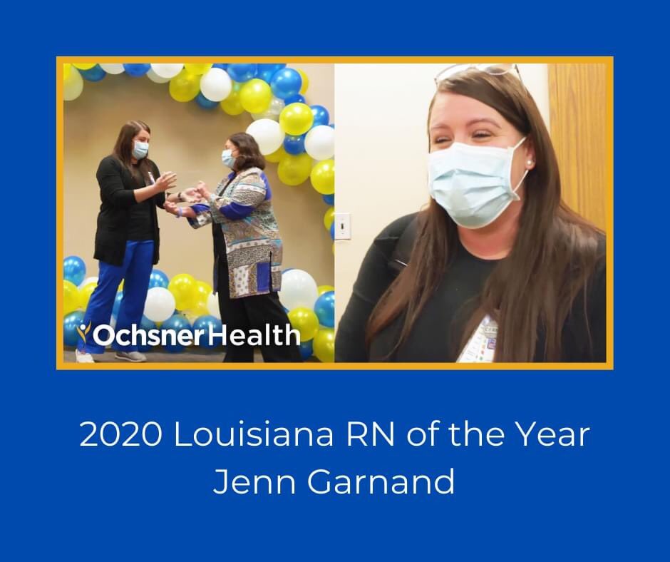LAStateNurses's tweet image. Congratulations to Jenn Garnand, 2020 Louisiana Registered Nurse of the Year!!! @OchsnerHealth Jenn work at the ED at OMC-New Orleans.

#CelebrateNurses #OneProfession #ManyPaths #NightingaleAwards