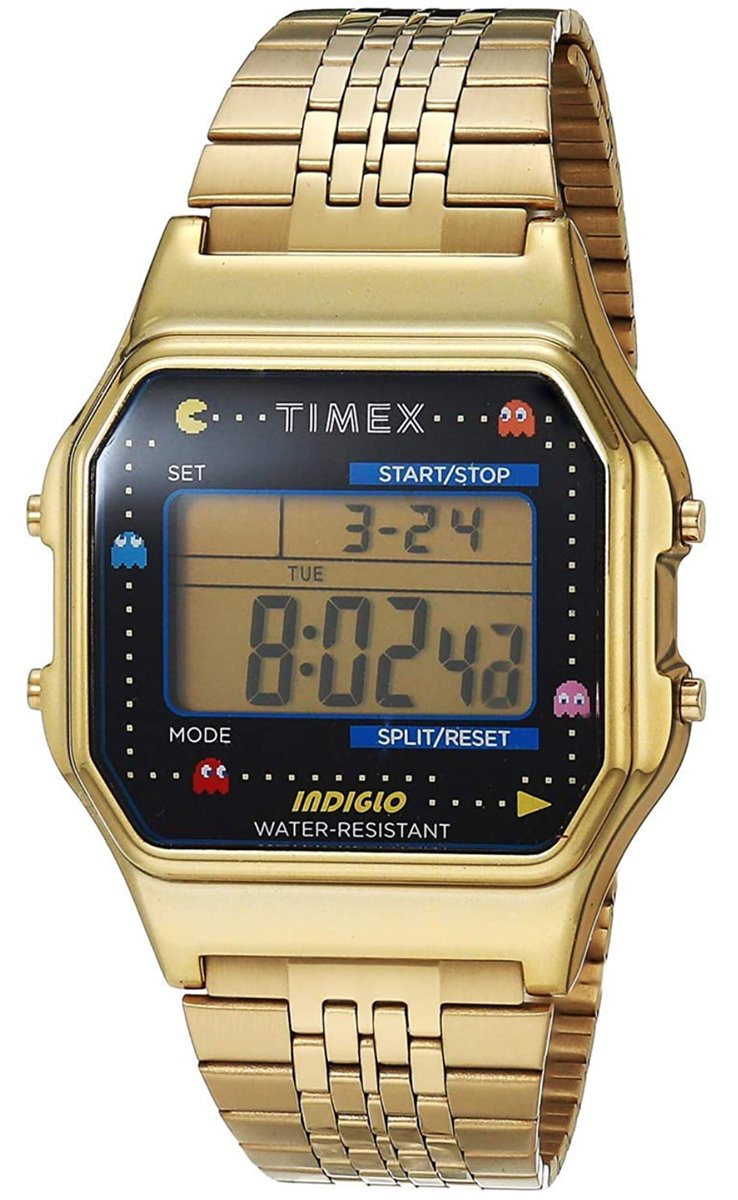 It doesn’t have the #PacMan beeps and blips but it has a great look and feel!  Classic #WATCH  available here amzn.to/33oDKrG.  #80s #80sCasualClassics #80sfashion #fashion #timepiece
