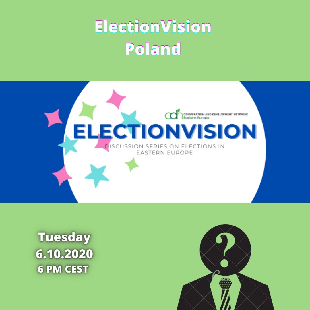 CDN_EE's tweet image. Don't miss our next #ElectionVision, this time we will talk about the last elections in #Poland.

Our guest will be a member of @OstraZielen
(Polish Young Greens): Wiktor Miazek. 
See you the same day of the week, same hour, same link.