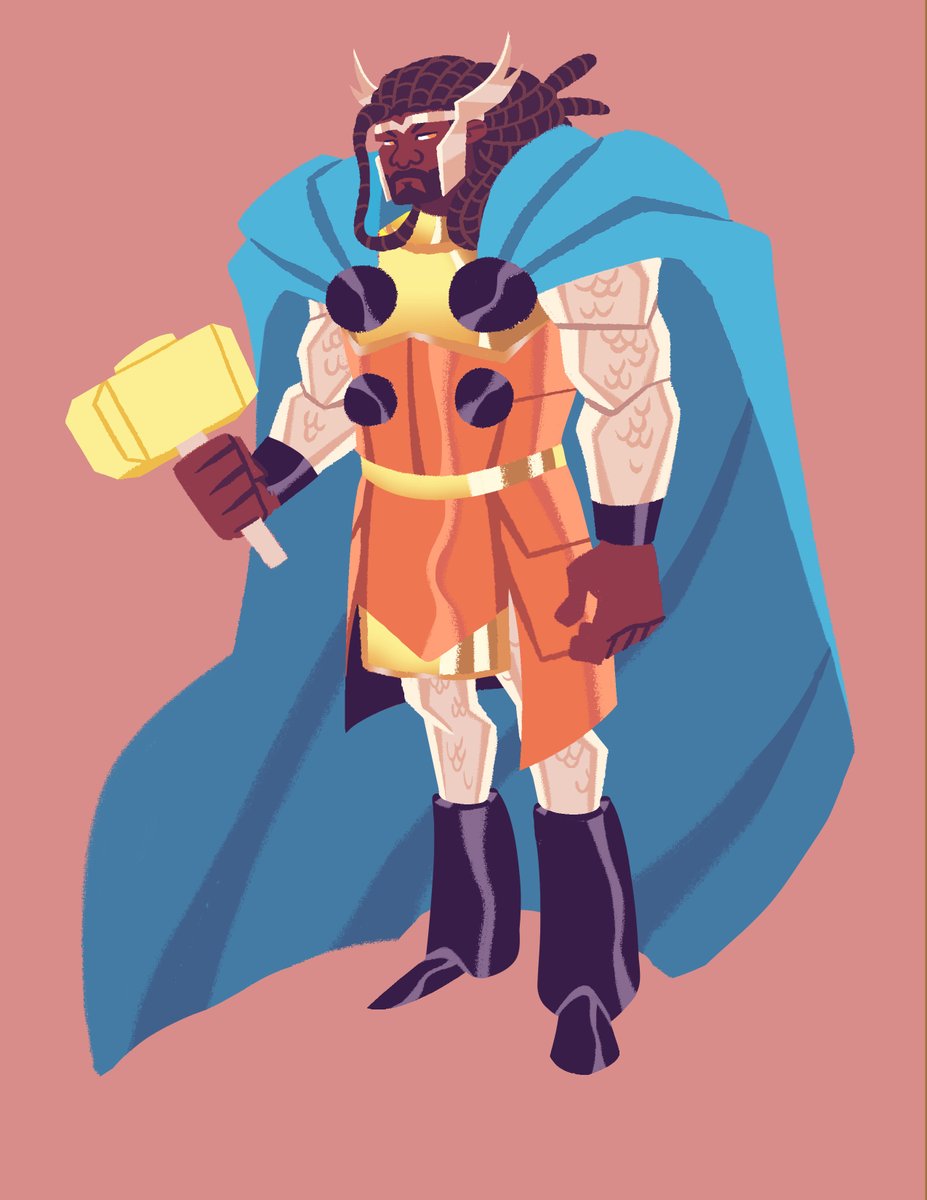 devisedbyky's tweet image. I decided to take part in #blacktober this year and approached the tag with a simple question: What if the Avengers were black? Here's Thor.