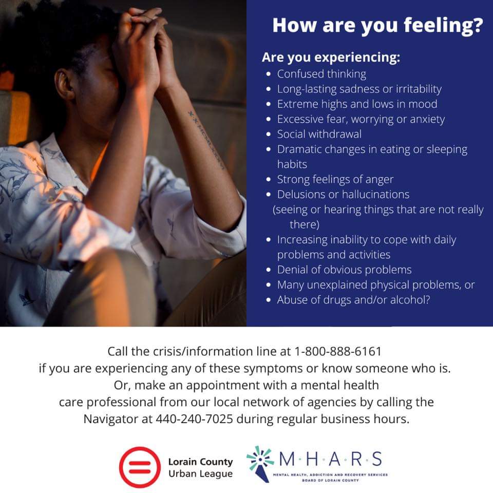 lcurbanLeague's tweet photo. How are you feeling? 

#MentalHealthAwareness #MHARSLorainCounty #LCUL https://t.co/qa1qCVAnVt