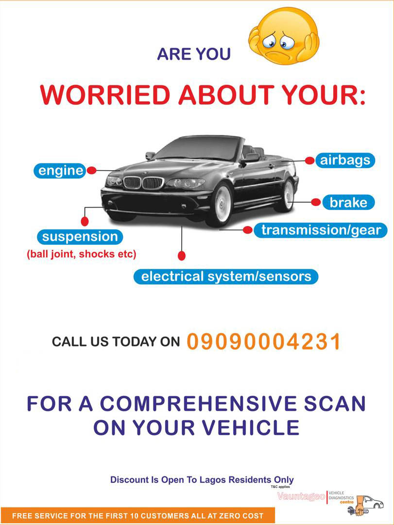 TrafficChiefNG's tweet photo. Worried about the performance of your Car?
Don't be. Just reach out to @VVDC_CarFix and they'll detect the fault in less than 5 mins!
Give them a call TODAY: 09090004231
#VehicleScan #VehicleDiagnostics #FreeOnlineConsultation #Akoka #Yaba #Gbagada #Ikorodu https://t.co/Q5wROXiZ9h