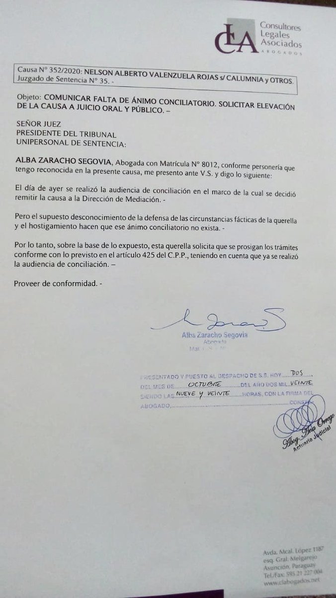 gduartcacavelos's tweet photo. ⚠️ Nada de conciliación le dijo @_MarlyFigueredo al querellado‼️ AHORA, Juez Juan Carlos Zarate Intima a la defensa a ofrecer pruebas para el juicio oral y público👇🏻👇🏻👇🏻👇🏻👇🏻👇🏻👇🏻 https://t.co/xIPS7GQnFG