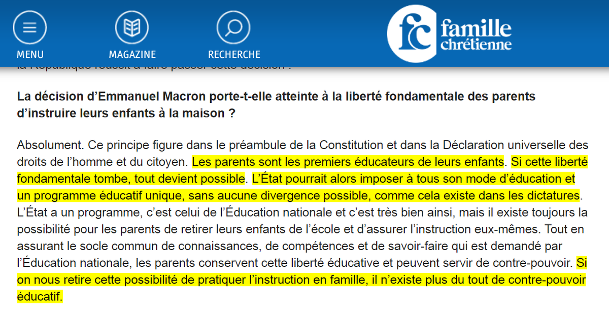 LoiLiberticide's tweet photo. @EmmanuelMacron "Les parents sont les 1er éducateurs de leurs enfants.
Si cette liberté fondamentale tombe, tt devient possible L’État pourrait alors imposer 1 programme éducatif unique, sans aucune divergence possible, comme cela existe dans les dictatures."@montessouri7
https://t.co/qQXXMsxRj2 https://t.co/pSKmfobKRK