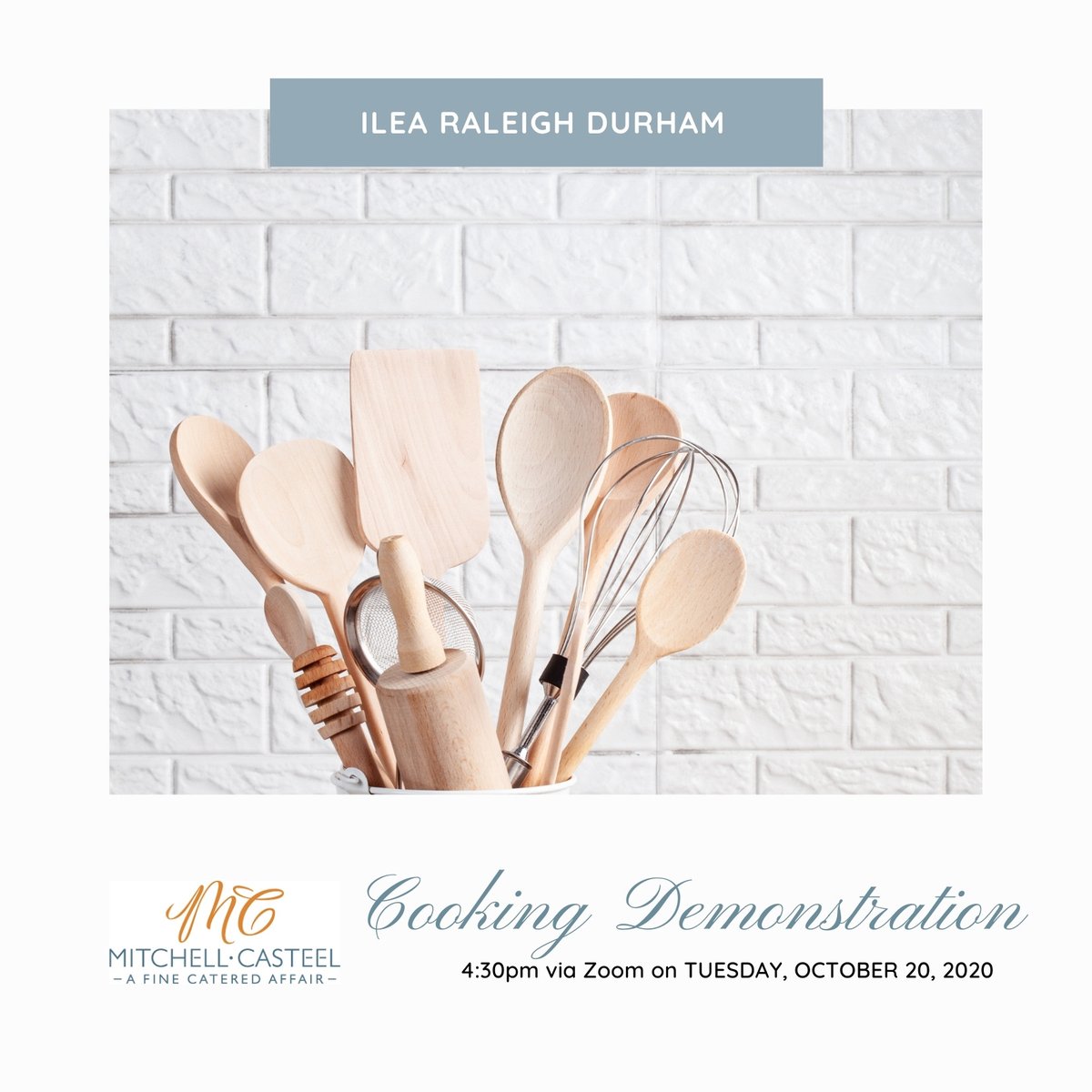 ILEArdu's tweet photo. It's time to dust off your chef hat!  Join us for a cooking demonstration 10.20 at 4:30pm. You'll be provided with the ingredients needed ahead of time and along with a recipe card to make now or later.   Register to join us!
Led by @MCCateredAffair https://t.co/idzISECc59
