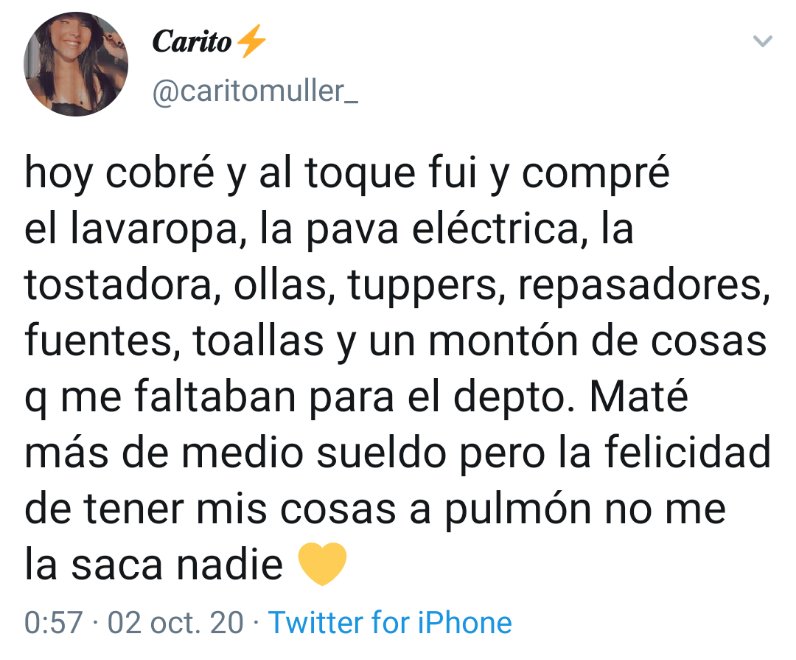 porquetendencia's tweet photo. "MEDIO SUELDO":
Por el tweet que publicó @caritomuller_ https://t.co/6GQQ5MIsxP