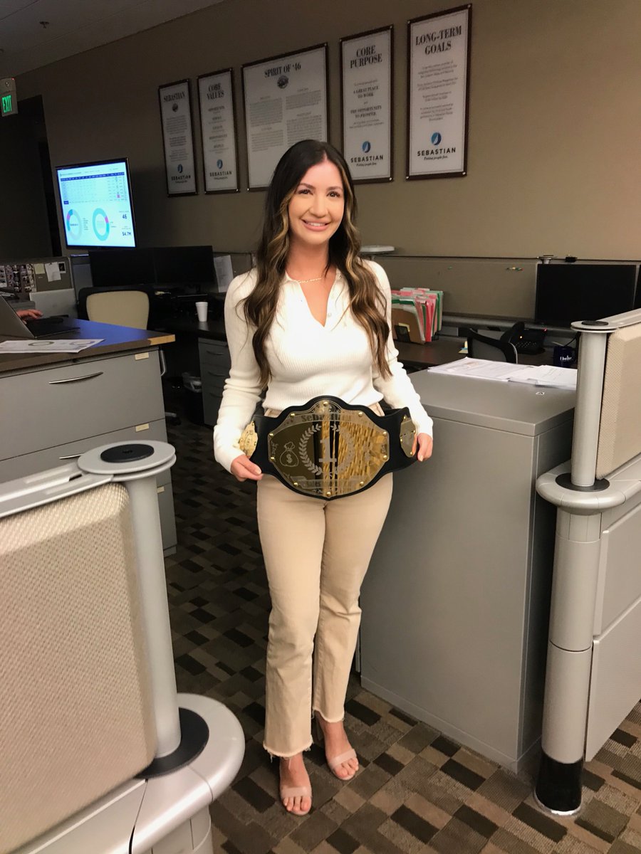 SEBASTIANCORP's tweet photo. Congrats to Stephanie as our first sales team member to win our monthly sales belt! She has sold the highest percentage to her monthly goal. Keep up the excellent work!

#sales #salesteams #accountmanagement #goalsetting https://t.co/5fzTyMac8B