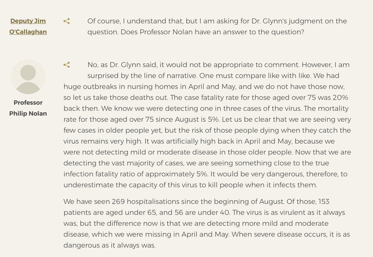 Here is Jim O'Callaghan's bizzare line of questioning - the answers to many of these are in daily reports