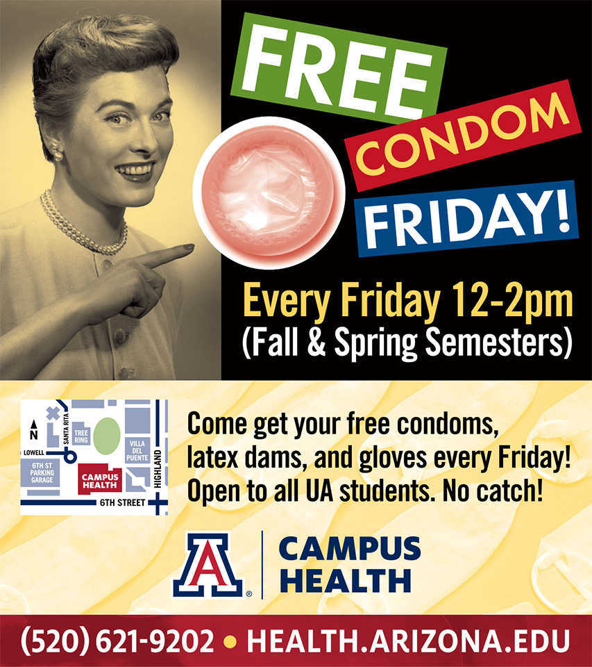 UAZCampusHealth's tweet photo. It's #FreeCondomFriday! https://t.co/tSQE6mzZqE