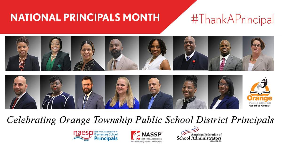 October is National Principals Month! Join us in celebrating our outstanding principals for their hard work, especially during these challenging times. #GoodtoGreat #FROrange #Census2020 #orangestrong💪🏾