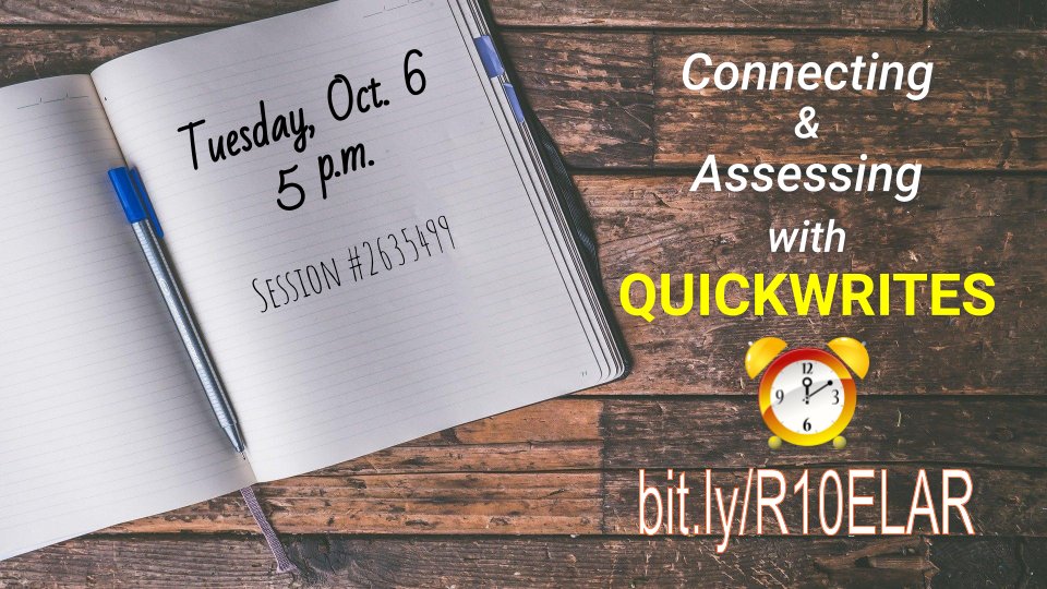 R10ELA's tweet photo. Want classroom-ready resources & easy steps to ensure frequent writing aligned to ELAR TEKS Grades 6-12? Spend 1 HR on Zoom at 5PM Oct. 6: https://t.co/vHbMgGkatp @Region10ESC #r10remote https://t.co/TJ0qsl3iS1