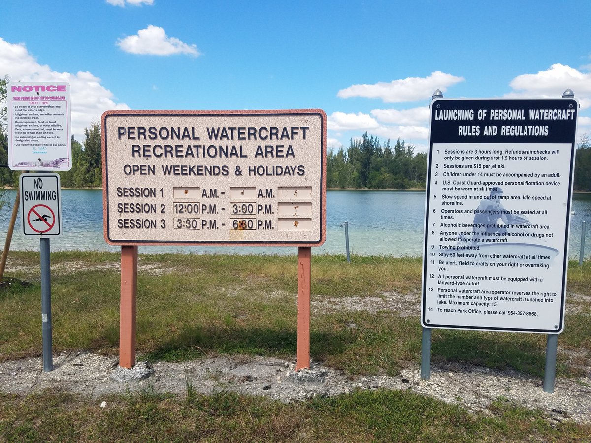 The last day of the public Jet Ski season at Markham Park is Sunday, Oct 26th. Purchase your tickets at the park office and enjoy these last few weekends before time runs out. 1st Session is 12pm-3pm and 2nd Session is 3:30pm-6:30pm. #jetski #outdoors #lake #personalwatercraft