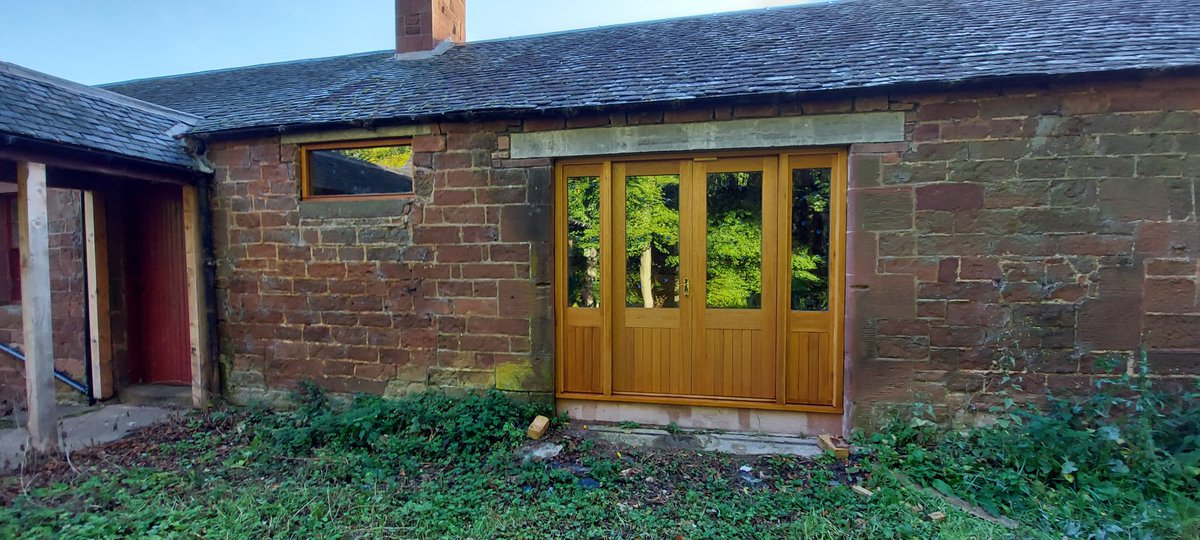 JohnPJohnstonF1's tweet photo. Steven the local #Innerwick joiner has installed the glass in the doors and windows we made a wee while back. Loving the reflection of the trees in the door windows 😍 New party venue coming to #EastLothian soon! #Bespoke 😃 https://t.co/EdEbzPwdKM