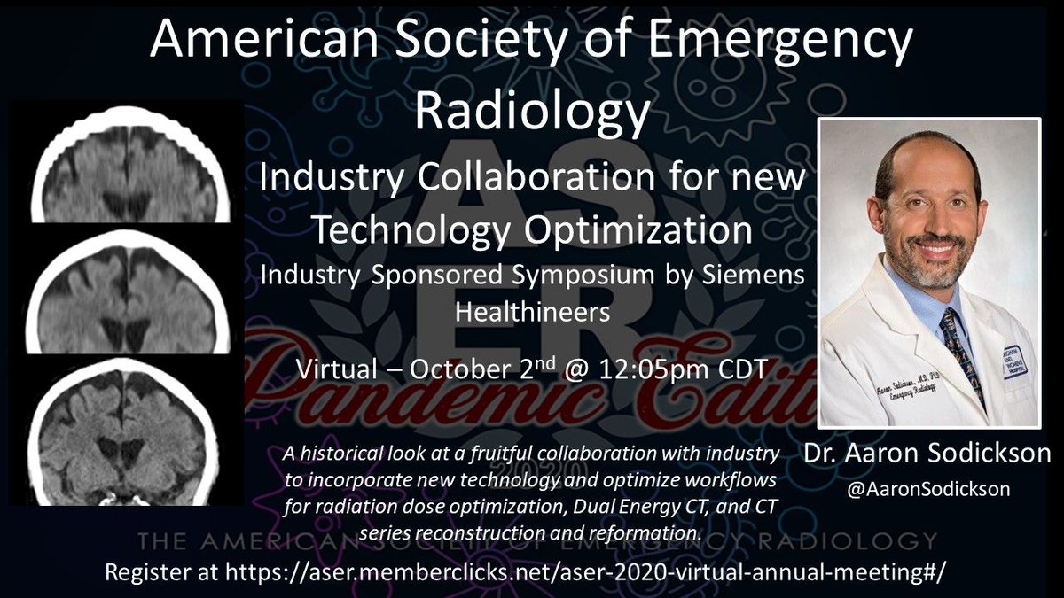 ERadSociety's tweet photo. View #industry #collaboration for New Technology Optimization by the incomparable @AaronSodickson, a sponsored symposium by @SiemensHealth! #ASER2020 #technology #PreparingforTomorrow https://t.co/sgQIxpAqGN