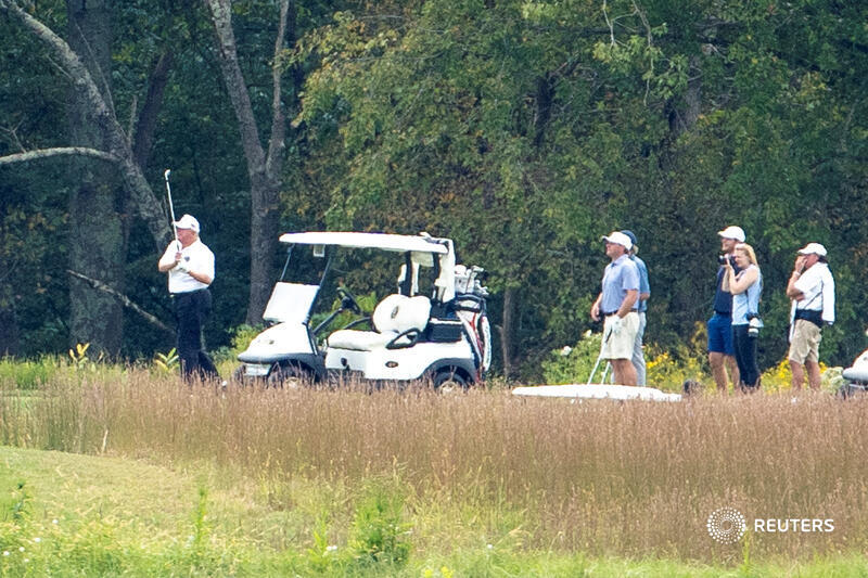 September 27: Trump plays a round of golf at the Trump National Golf Club in Sterling, Virginia and speaks to reporters during a news conference inside the James S. Brady Briefing Room at the White House