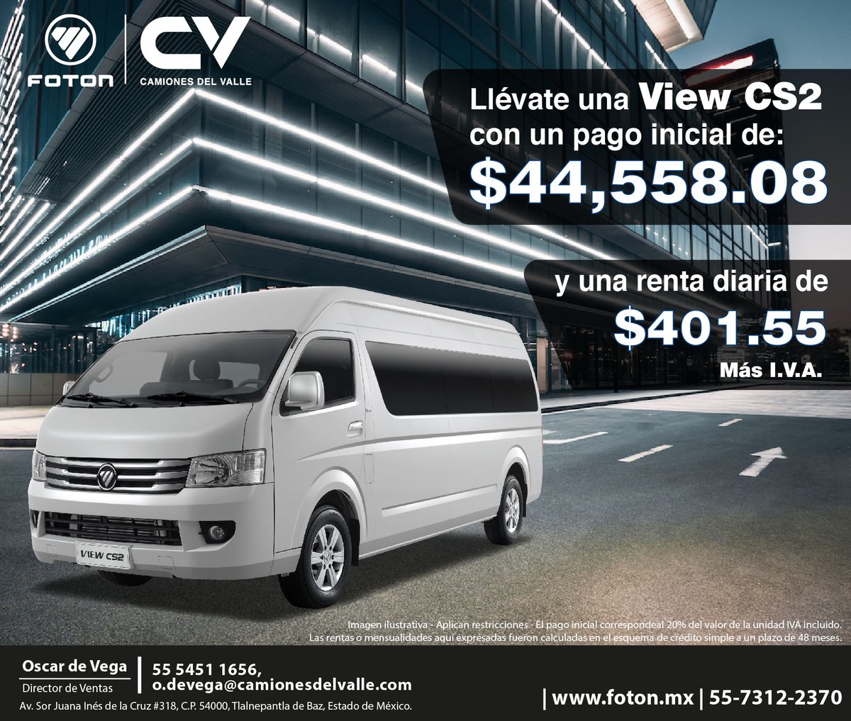 FOTON_CMV's tweet photo. ¡La #ViewCS2 de #FOTON es la unidad donde la gente prefiere viajar!
Obtén la tuya en #CamionesDelValle por sólo $401.55 pesos. ¡No lo pienses más y aprovecha esta gran oportunidad! https://t.co/jVnvIwfIAA