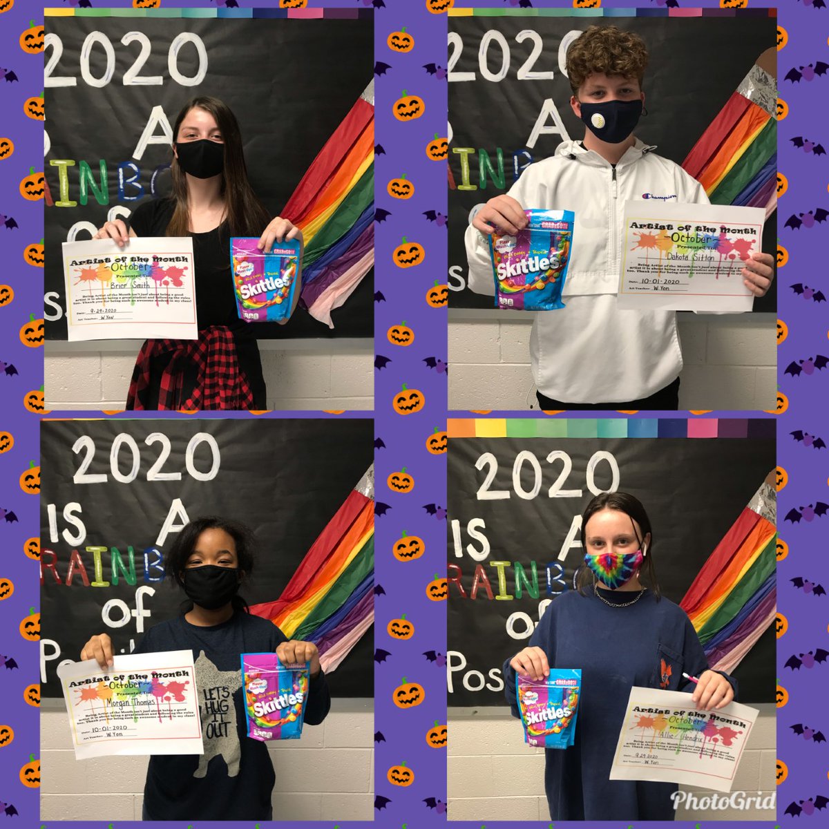 Congratulations to the Artists of the Month of October.  From left to right: Brier Smith, Dakota Sitton, Allie Hendrix, and Morgan Thomas!!!