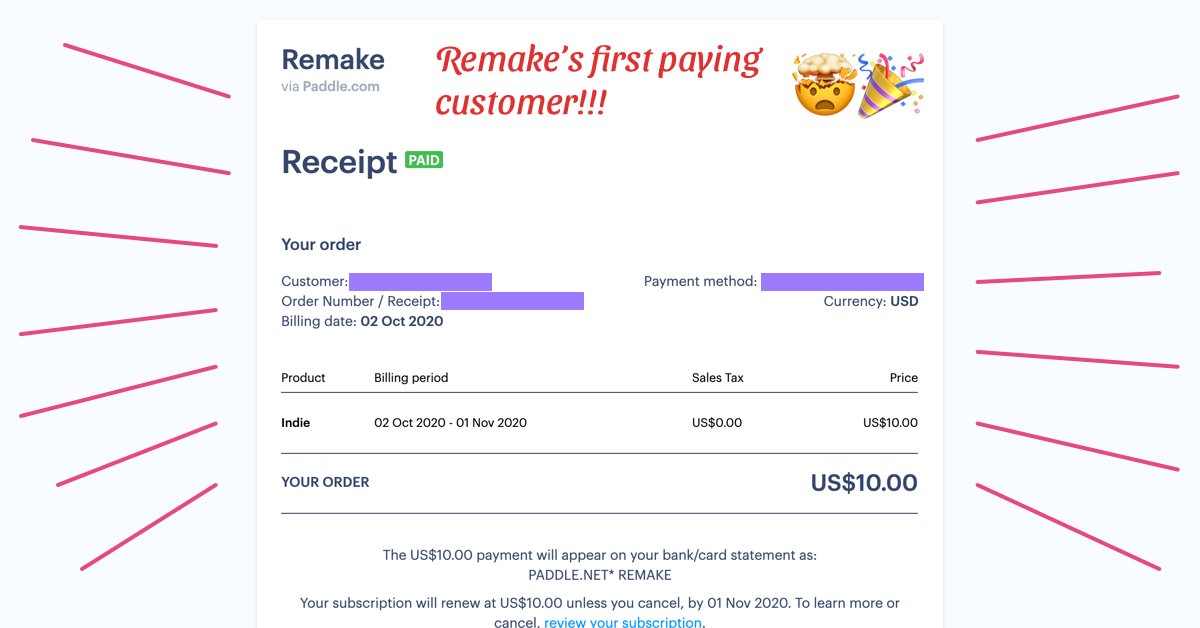 panphora's tweet photo. Remake just got it's first paying customer! ⚡️🌈🎉
I am beyond excited!!! https://t.co/82KObElGg6