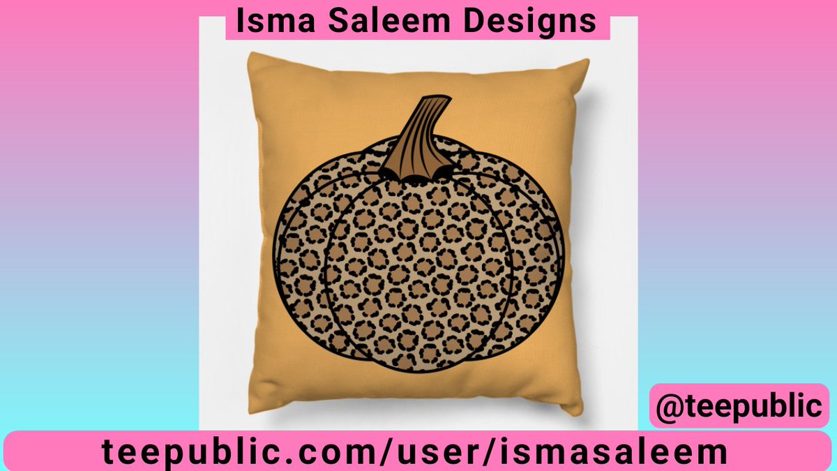 ismasaleem's tweet photo. Throw pillow with leopard print pumpkin Halloween design by Isma Saleem
@teepublic
#teepublic #throwpillow #pillow #animalart #leopardprint #leopardpumpkin #beddings #homedecor #halloweendecor #decor #livingroomdecor #PumpkinSpice #Halloween #pumpkin
https://t.co/5WYGgtOoQc https://t.co/E7yFOiHOMr
