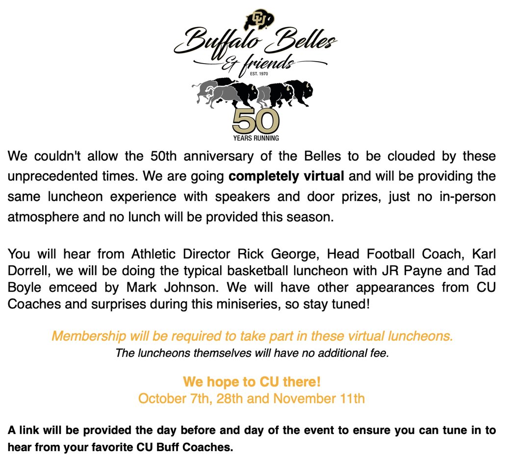 BuffaloBelles's tweet photo. Help us celebrate our 50th Anniversary. Your membership supports our CU Student-Athletes by funding the Martha Johnson/Buff Belles Endowment Fund.  Join today. https://t.co/v9frNROdl7 https://t.co/DGbzNtgC3O