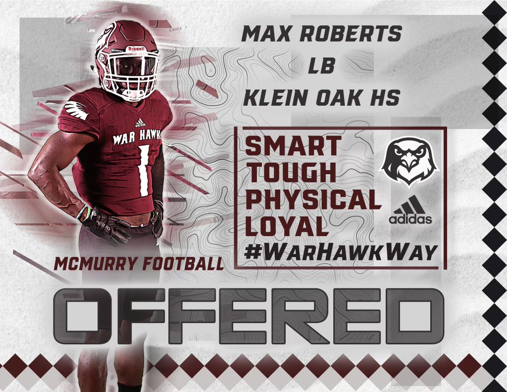 fuegomaxx's tweet photo. Thankful and blessed! @coachDMetcalf @1CoachVaughn @CoachJGlenn @KLEINOAKFB @McMURRYFOOTBALL https://t.co/DA59oFzusD