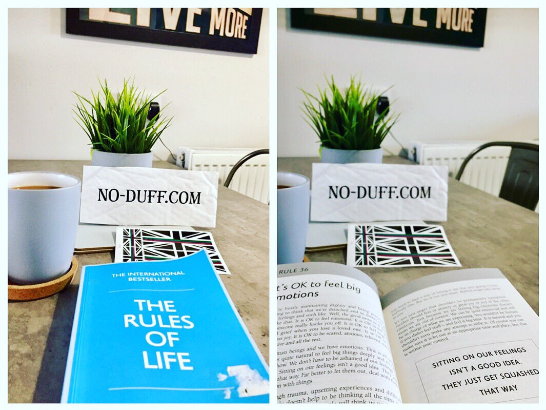 NoDuff1's tweet image. #rulesoflife #rule36 
It’s ok to feel big emotions - Sitting on our feelings isn’t a good idea. They just get squashed that way. 
#feel #learn #evolve #become

NO DUFF UK

#mentalhealth 
#veterans #nhs #hmp #armedforces #police #ptsd #anxiety #depression #fireservice #ambulance