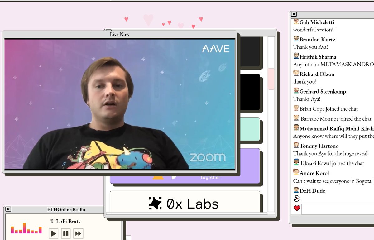 Next up: Sponsor Introductions.  #ETHOnline is made possible by these amazing companies! @StaniKulechov speaking for  @AaveAave now