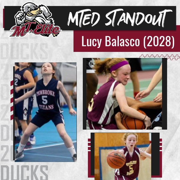 MTEliteDucks's tweet photo. MTEDStandout: Lucy Balasco (Pembroke 2028) shined on both ends of the court for MT Elite Ducks Crystal @ZeroGravityBB NH! Lucy was a primary playmaker &amp; also defended the other teams best player to help Crystal to an undefeated weekend! #MTEDFamily #MTEDStandout #TwoWayPlayer https://t.co/MHNRcnpsyH