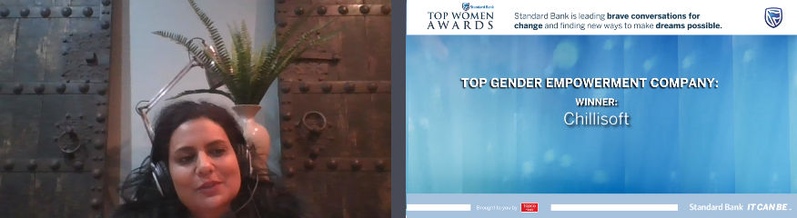 SBTopWomen's tweet photo. Top Gender-empowered Organisation: Fast-growth Women-owned SMME Award goes to Chillisoft

Congratulations @chillisoft_sa!

#SBTopwomen 
#SBTopwomenawards #topwomen #Awards https://t.co/8TIWAtFfYL