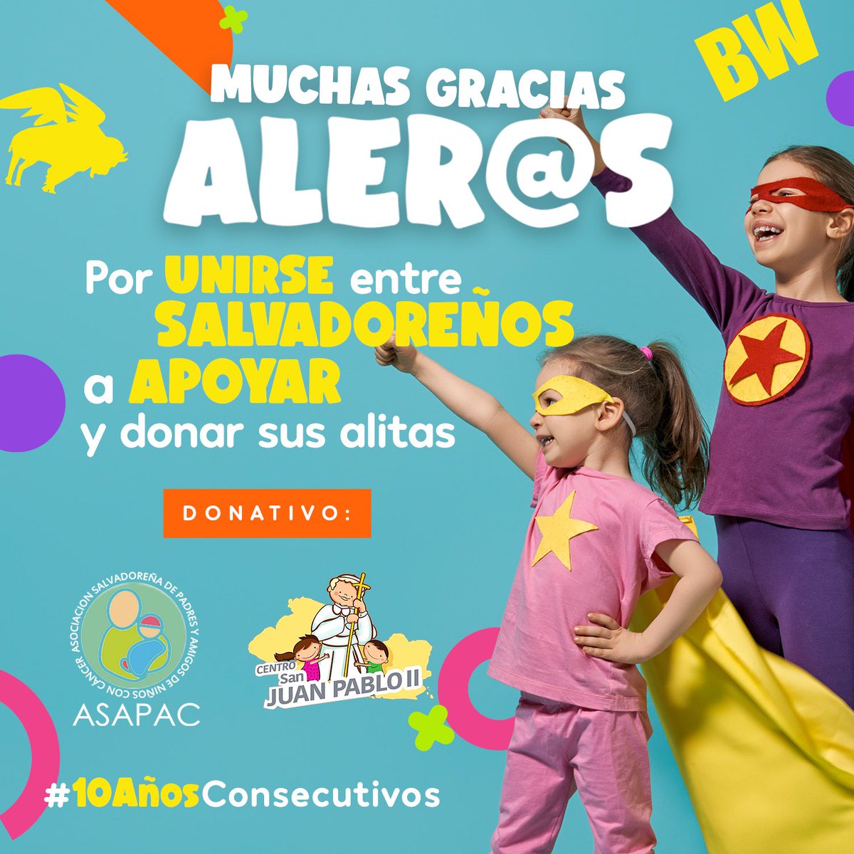 BWelsalvador's tweet image. ¡Gracias SALVADOREÑOS por demostrar que aunque estemos en tiempos difíciles, la pandemia nos ha enseñado a solidarizarnos y APOYAR a los más necesitados 💫🙏🏻💛!  #10AñosConsecutivos #CSJPII #Asapac