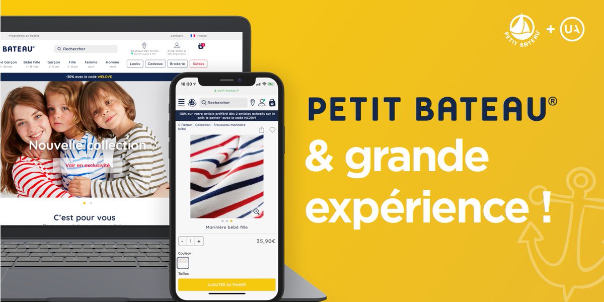useradgents's tweet photo. ⚓️ Une approche 100% performance #design pour un site e-commerce #responsive + rapide, + réactif, de quoi naviguer à toute vitesse vers une rentrée réussie 🛥 ☀️
Découvrez le projet mené avec @petitbateau 👉
https://t.co/I0sF7TtMLK
#retail #web #mobile #speedfirst https://t.co/vTyXTTuuNN