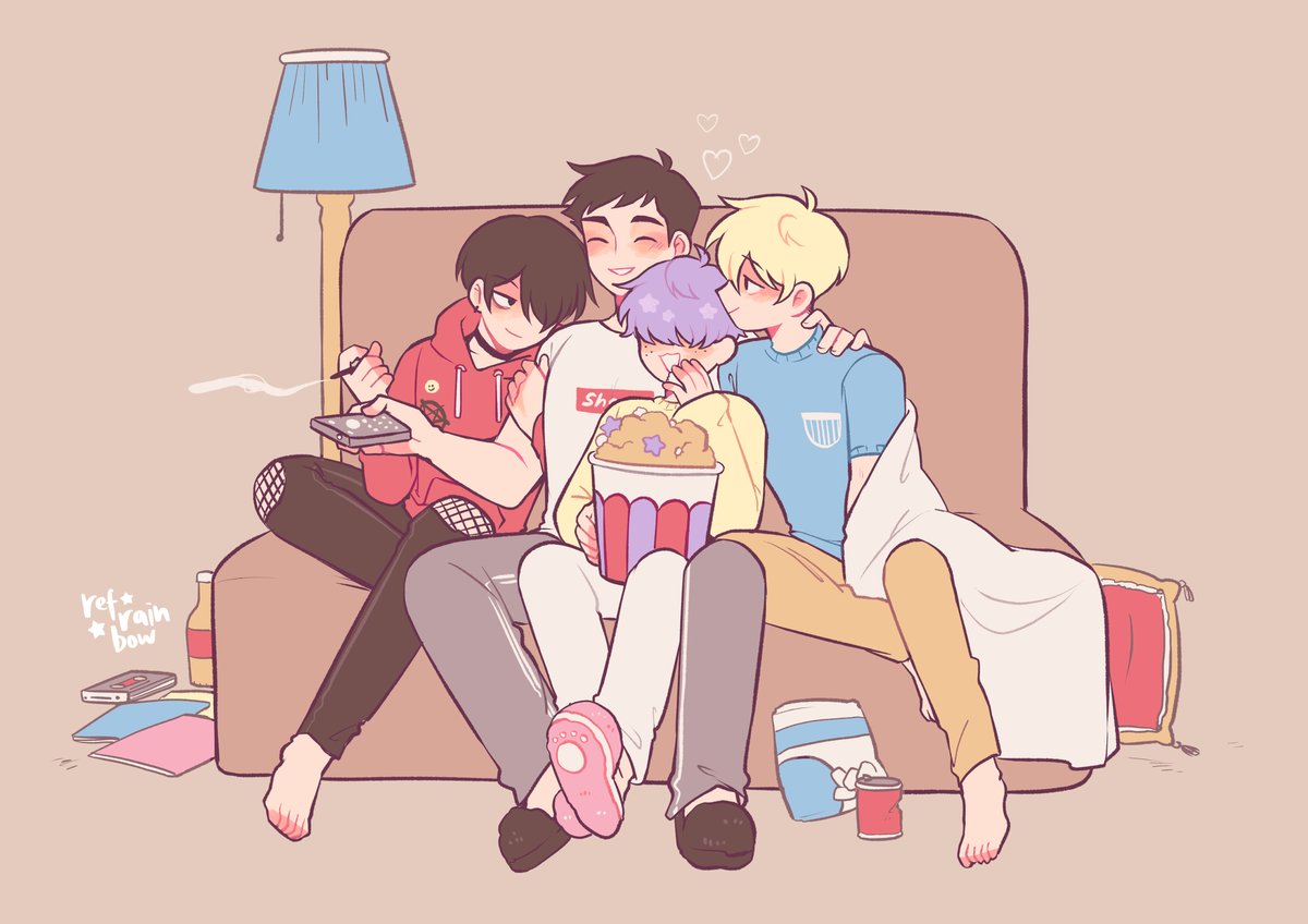 refrainbow's tweet photo. cuddle pile https://t.co/tt8hWDrVg3