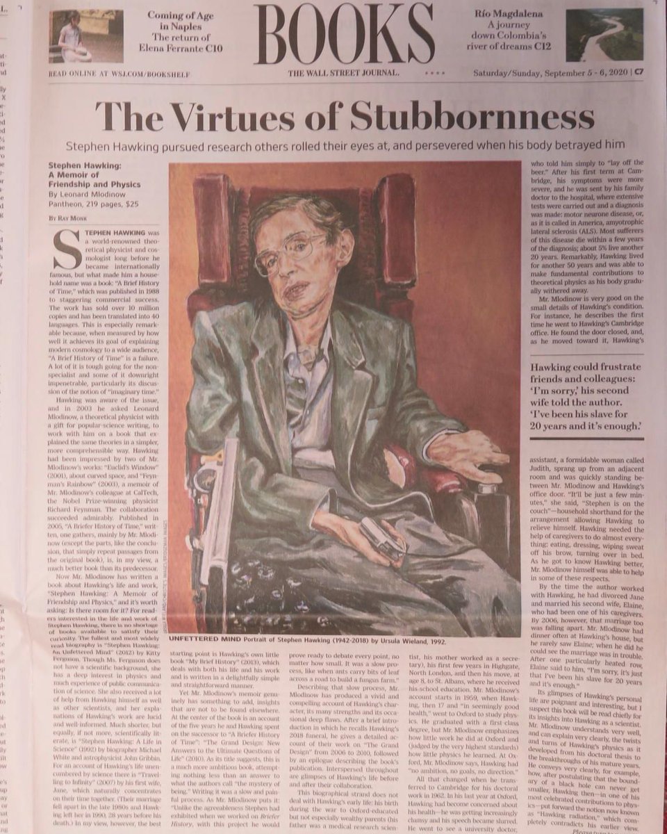 So proud to get this @wsj book review on my Stephen Hawking memoir ❤️ Always nice to be recognized for honoring a friend! The link to the book is in my bio!! #WallStreetJournal #BookReview #StephenHawking #Memoirs #Books #Friends #MuchLove #Physics #Scientists