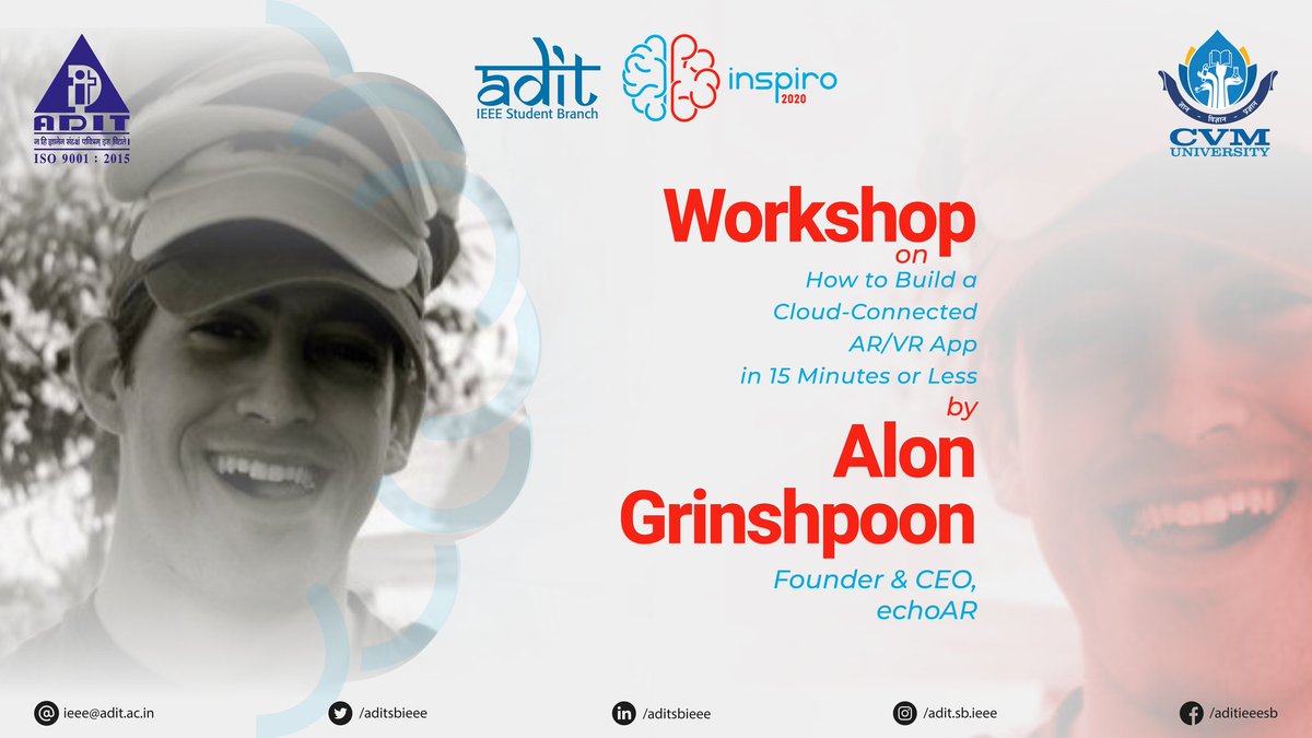 aditsbieee's tweet photo. We are thrilled to announce that INSPIRO 2020 will also have a workshop on AR/VR by @_echoAR_
#INSPIRO2020
#inspiro #echoAR #workshop #arapp #vrar #ieeeaditsb #ieeegujaratsection #IEEER10 #ieee #ieeeindia #adit #cvmuniversity
@IEEEorg
@IEEEIndia
@IEEER10SAC
@ieeexp
@adit_cvmu https://t.co/tqA54MSff0
