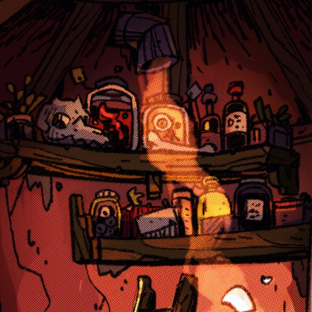 grimbanana's tweet photo. day 2 of #inventober and this is my character’s #monsterbits cooking station from whence all their elixirs and potions stem. 🦇🥘⚡️✨
i’ll add some more process steps in the comms https://t.co/CKDedLOXpS