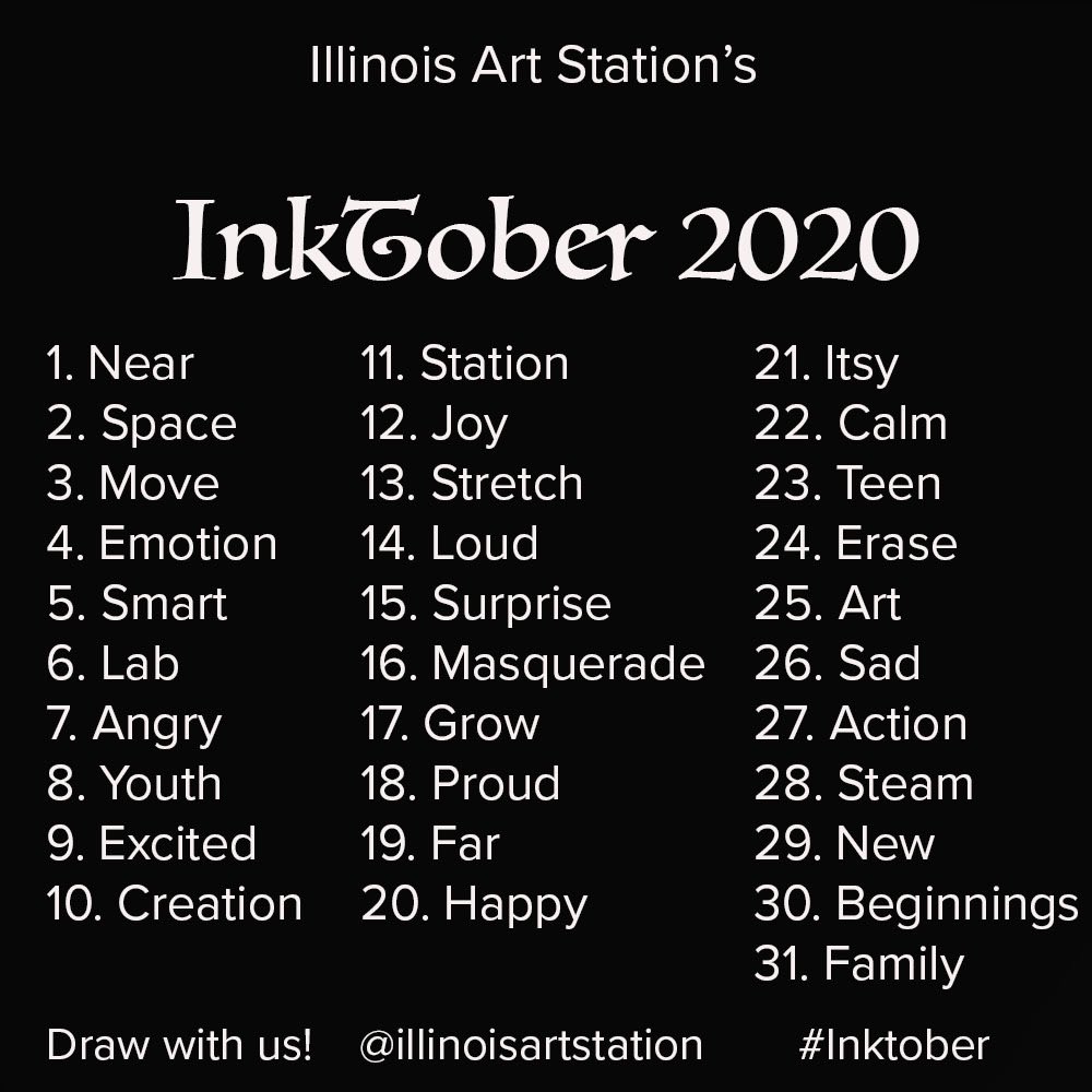 It’s #inktober which means every day in the month of October we are challenging you to make a drawing in ink. Everyday, we will post a one word prompt for you to use as inspiration for your drawing. When you’re done, share your work with us! Let’s get creating🖊