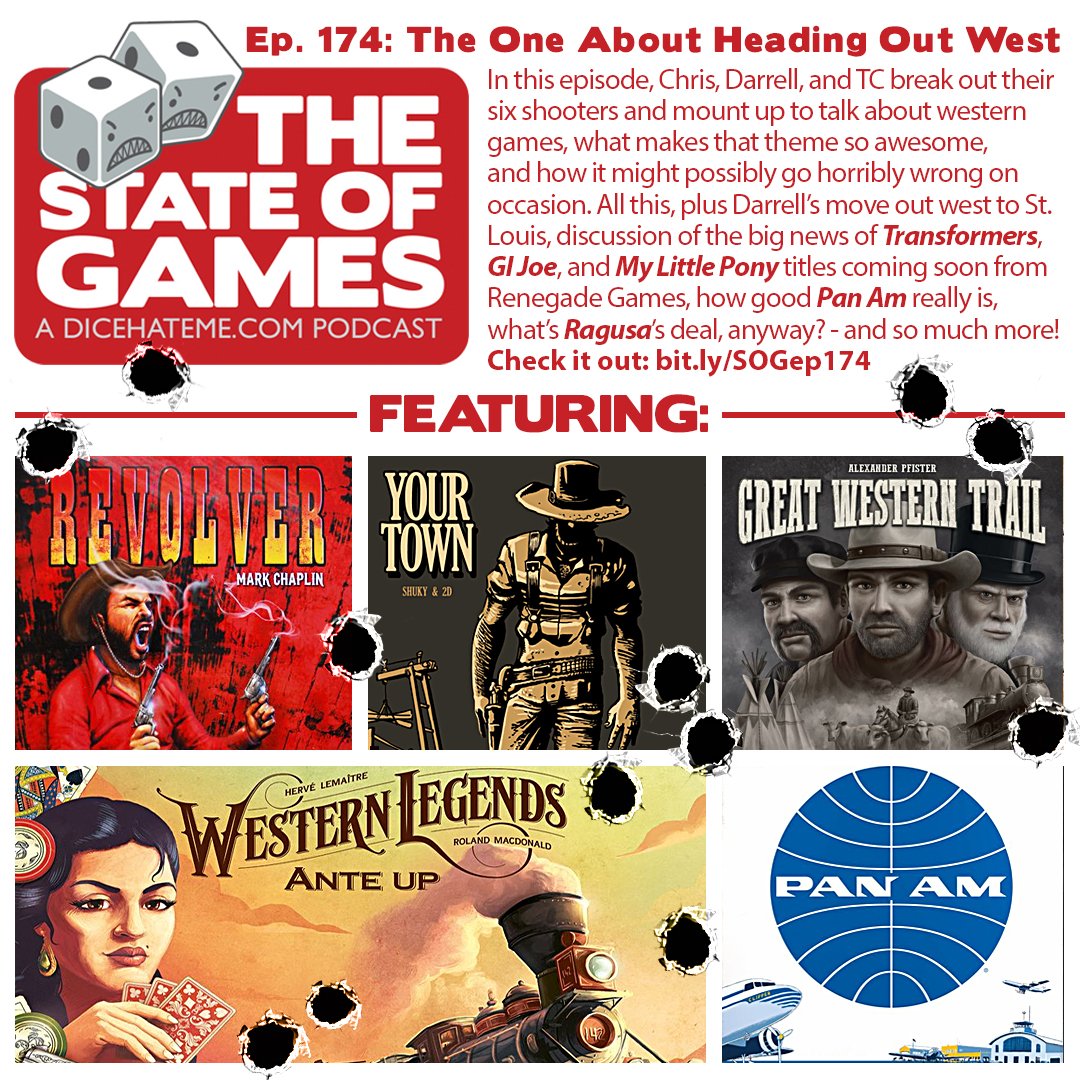 Look at that - a new <a href="/thestateofgames/">The State Of Games</a> is live! It’s been awhile but <a href="/getlouder/">Darrell Louder</a> <a href="/PuppyShogun/">T.C. Petty III 🇺🇦</a> &amp; I are back in the saddle with loaded six shooters, ready to fill your earholes with tales of the Wild West! (DHM is down, so here’s a link to <a href="/PunchboardMedia/">Punchboard Media</a>) bit.ly/SOGep174