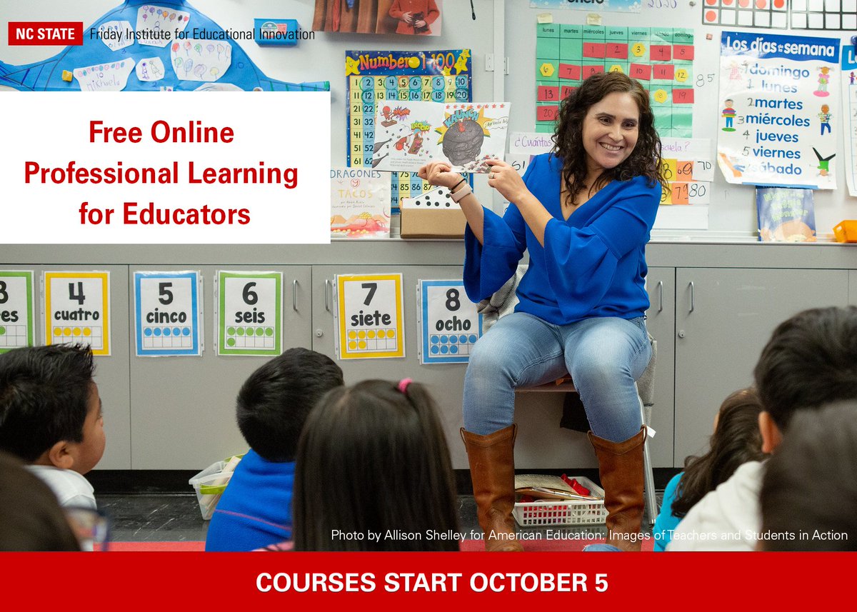 FridayInstitute's tweet photo. Our free high-quality online professional learning courses for educators launch Monday. Have you registered yet? We've got two new courses on teaching math to young children and K-8 literacy, plus others to support your remote teaching. #FITeachesRemotely https://t.co/T5EJCNSkoX https://t.co/ErUdZH2KOF