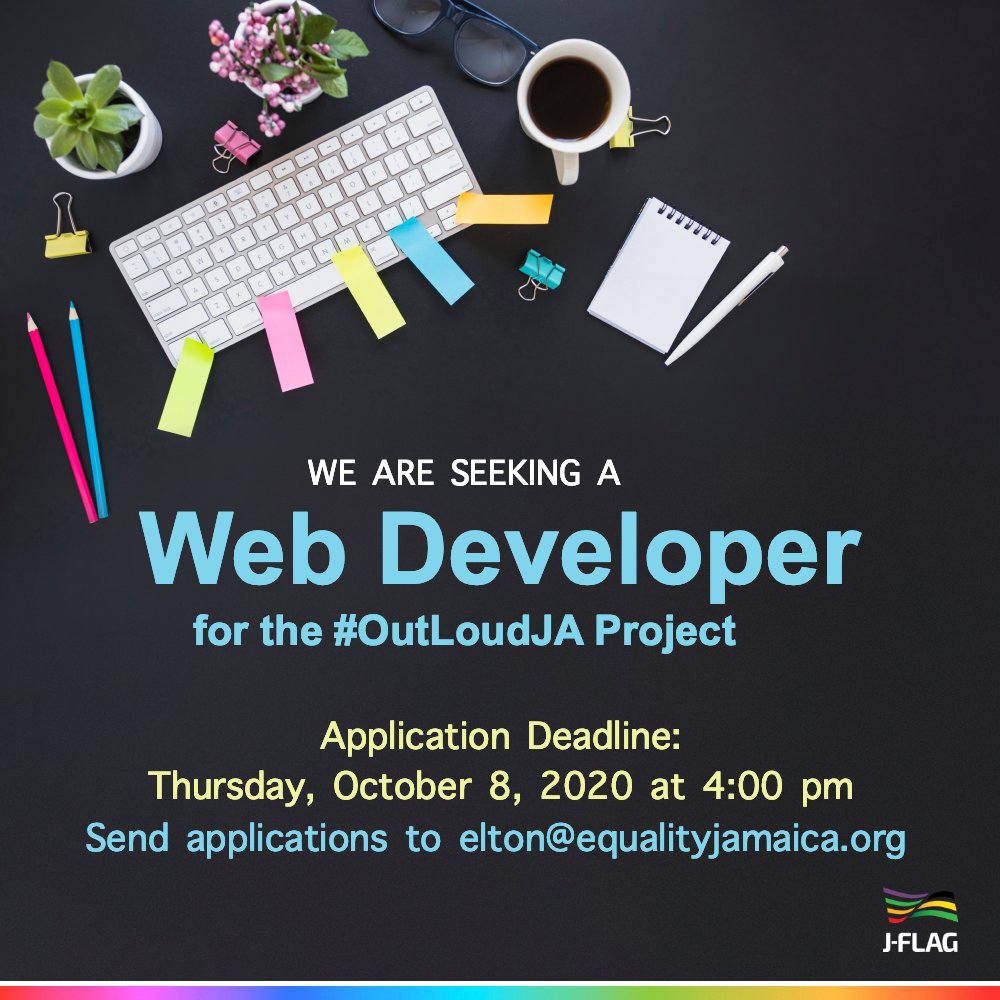 EqualityJa's tweet photo. 🚨Jobs and more jobs!
We are seeking a consultant to develop a website to host content produced from our #OutLoudJA Project. Is this you?
Send your application to elton@equalityjamaica.org by 4:00 pm on Thursday, October 8, 2020.
See TOR for details: https://t.co/A4rgfkj12E https://t.co/L31994KoIS