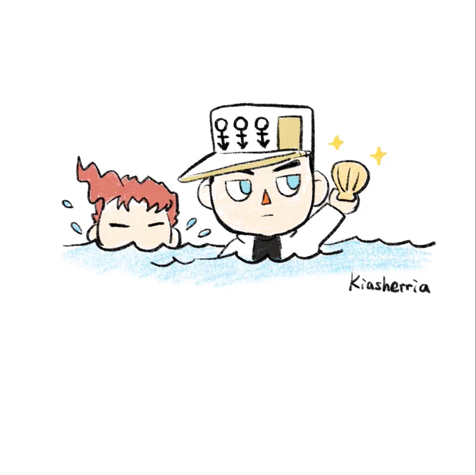 Animal crossing #Jotakak
Jotaro found a shell while diving! And someone showed up? 