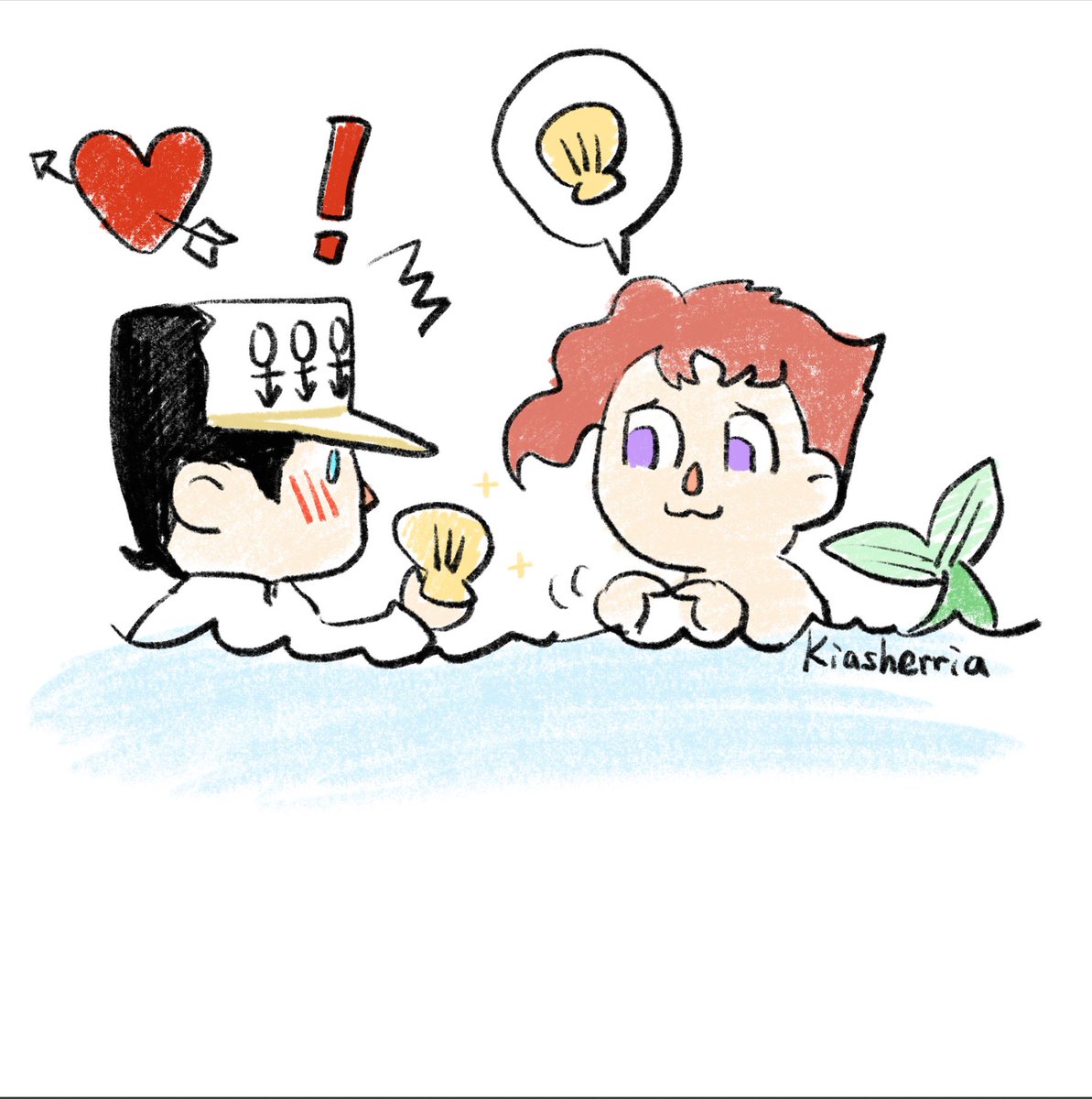 Animal crossing #Jotakak
Jotaro found a shell while diving! And someone showed up? 