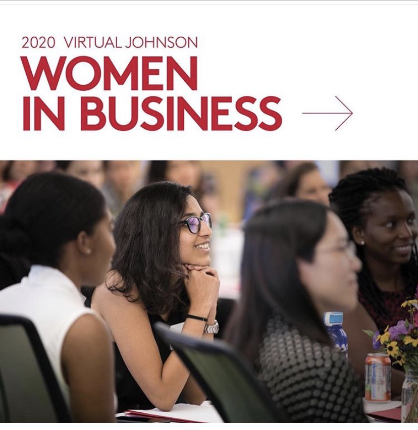 HannChelsea's tweet photo. It’s my favorite day of the year!!! Thrilled to be online with our record number of JWiB attendees today! Thanks to all of our students, alumnae, staff, faculty, and speakers who are helping make this a great weekend! #CornellMBA 🐻❤️@fortefoundation https://t.co/dF8IjmZ3Ko