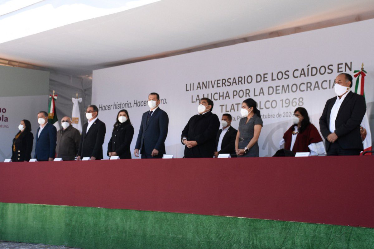 DavidMendezPue's tweet photo. Hoy asistí al evento en conmemoración del 52 aniversario de los caídos en la lucha por la democracia,  #Tlatelolco 1968, presidida por el Gobernador @MBarbosaMX. https://t.co/1pEGWVrVI5