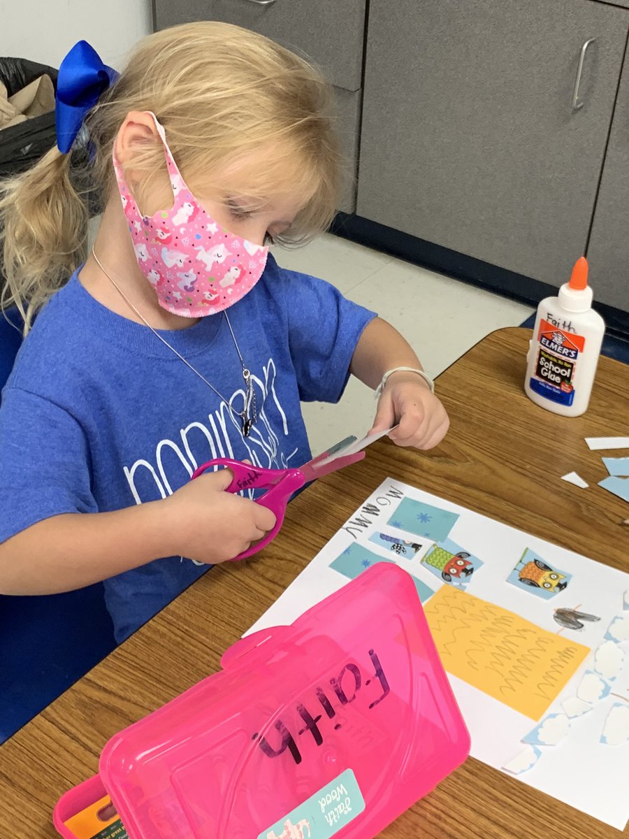 PreKgodfrey's tweet image. It looks like “just” cutting and gluing, but this process art has great meaning to the ones who were creating their pictures. They had free choice to create their own ideas @RobinsonPrimary #littlestrockets