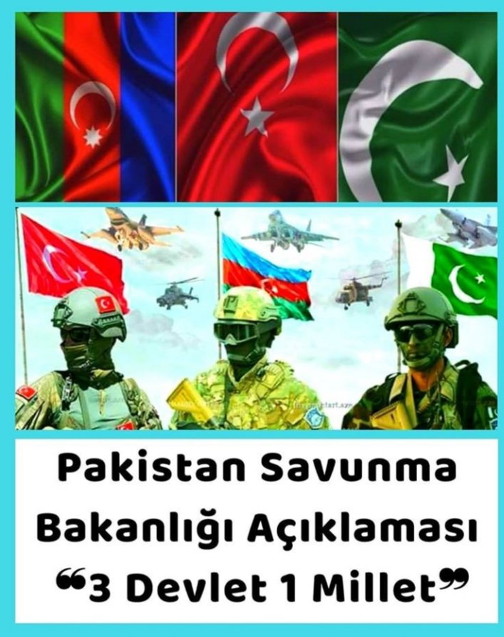 Pakistan Savunma Bakanlığı;3 Devlet  Bir Milletiz...

#AzarbaycanYalnızDeğildir