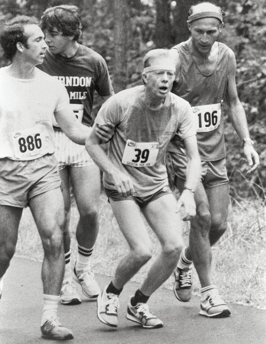 BeschlossDC's tweet photo. Photograph of a President in physical distress can hurt him politically—look at this of Jimmy Carter near collapse during a 1979 marathon—for some, it became a metaphor for Carter’s decline as President: https://t.co/jSCd2SE1Bg